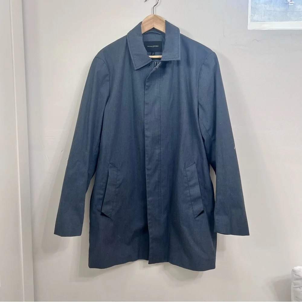 Banana republic men’s trench slate blue gray size medium